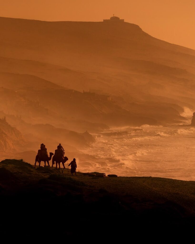 The Taghazout coast at golden hour